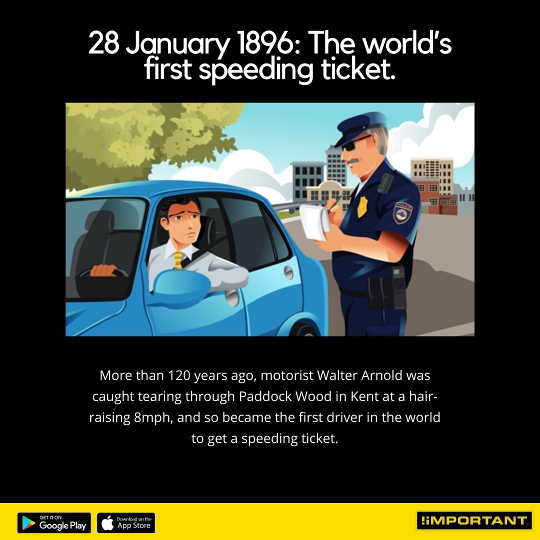 What you need to know of the world's first speeding ticket. Amazing right? #fitnesswater #accidentalinfluencer #fitnessimalltag #carsbyconstance