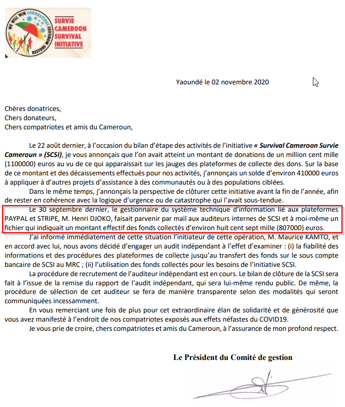 Suite à ce thread interpellant  @KamtoOfficiel au sujet de la coordination de l'opération "Survival Cameroon", l'1 des concernés s'était fendu d'1 communiqué (voir annexe). Suite au communiqué de  @EkokaPenda en annexe, je me demande ce qui n'aurait pas marché.  @ygwet  https://twitter.com/pkaj1/status/1246879188772163586