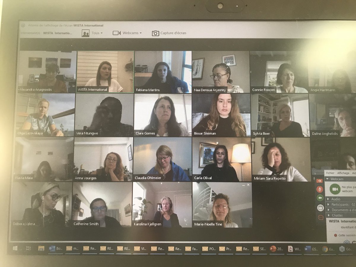 52 NWA presidents for the online round table discussion ⁦@WISTAInt⁩ chaired by ⁦@DespinaPan⁩ #womenwhomovetheworld #womeninshipping ⁦@WistaFR⁩