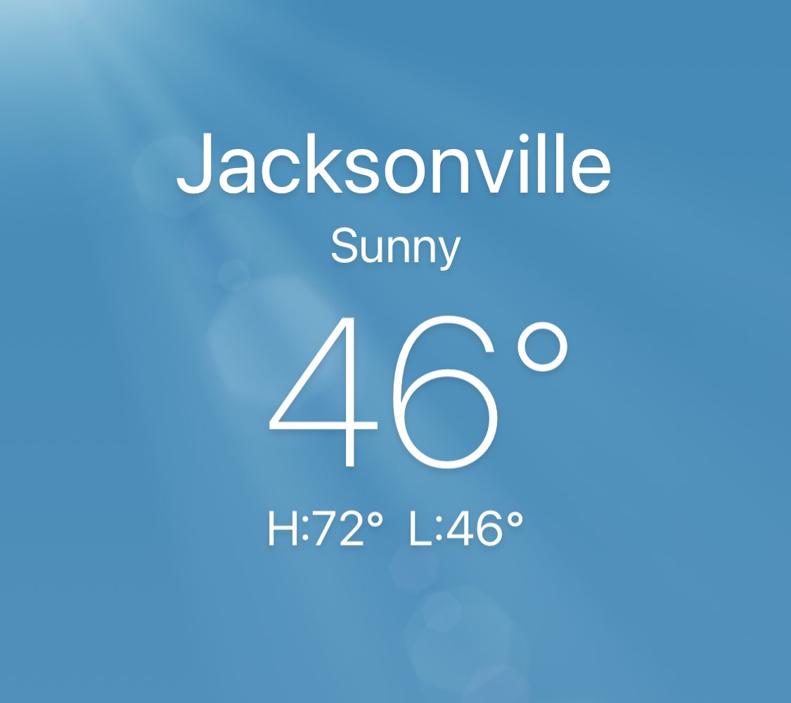 iRHPatterson's tweet photo. 46 degrees in Florida??? Who knew?? As I sit here, sequestered in my Covid Home Office in shorts and a t-shirt!!! Stay warm Florida!!!!! @WeatherLauren @Katie_Jeffries #notraffic https://t.co/qagFFWD9wV