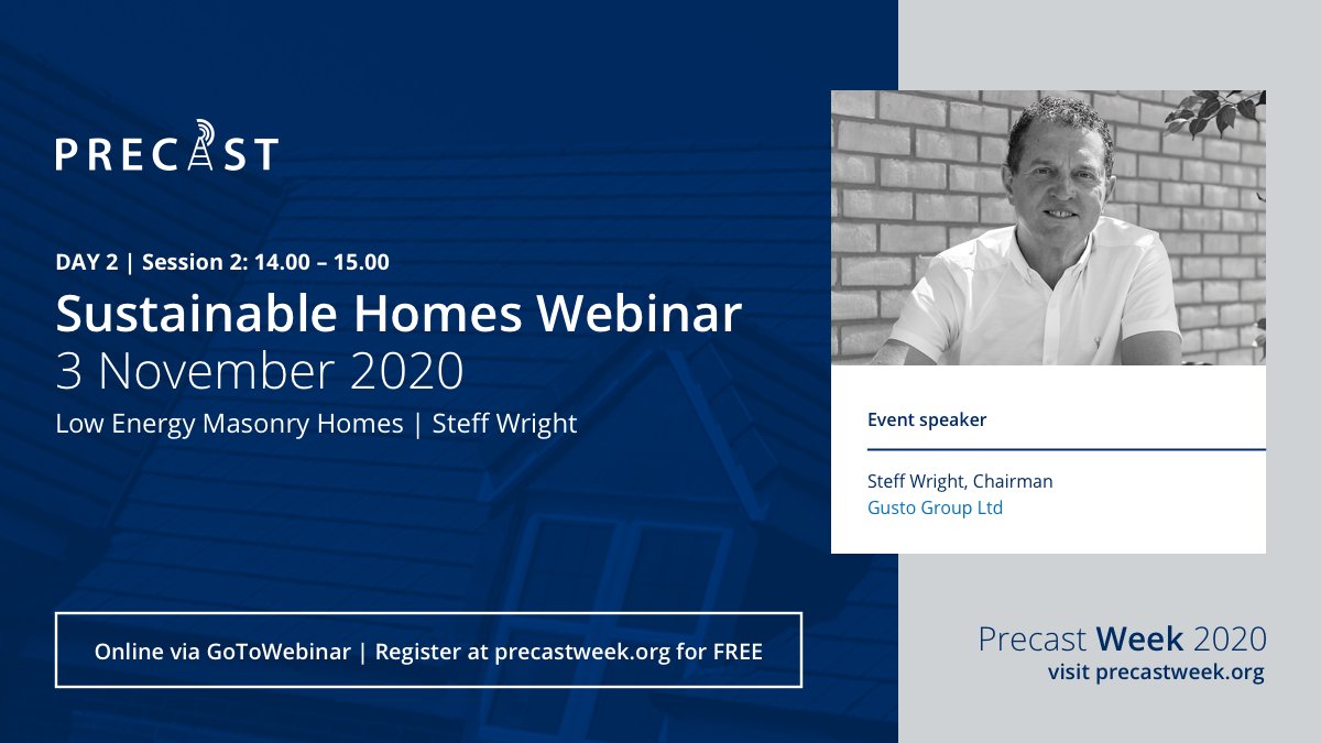 MPA_Precast's tweet photo. Fantastic first session of the day from Geoff Mann @NHBC and Brett Amphlett @bmf_merchants.
Session 2 of the day (2.00pm GMT) will feature @gustohomes discussing low energy masonry homes.
Register for the session free https://t.co/Y686A2awrT
@MasonryModern #precastweek https://t.co/c2GJpWAkbI