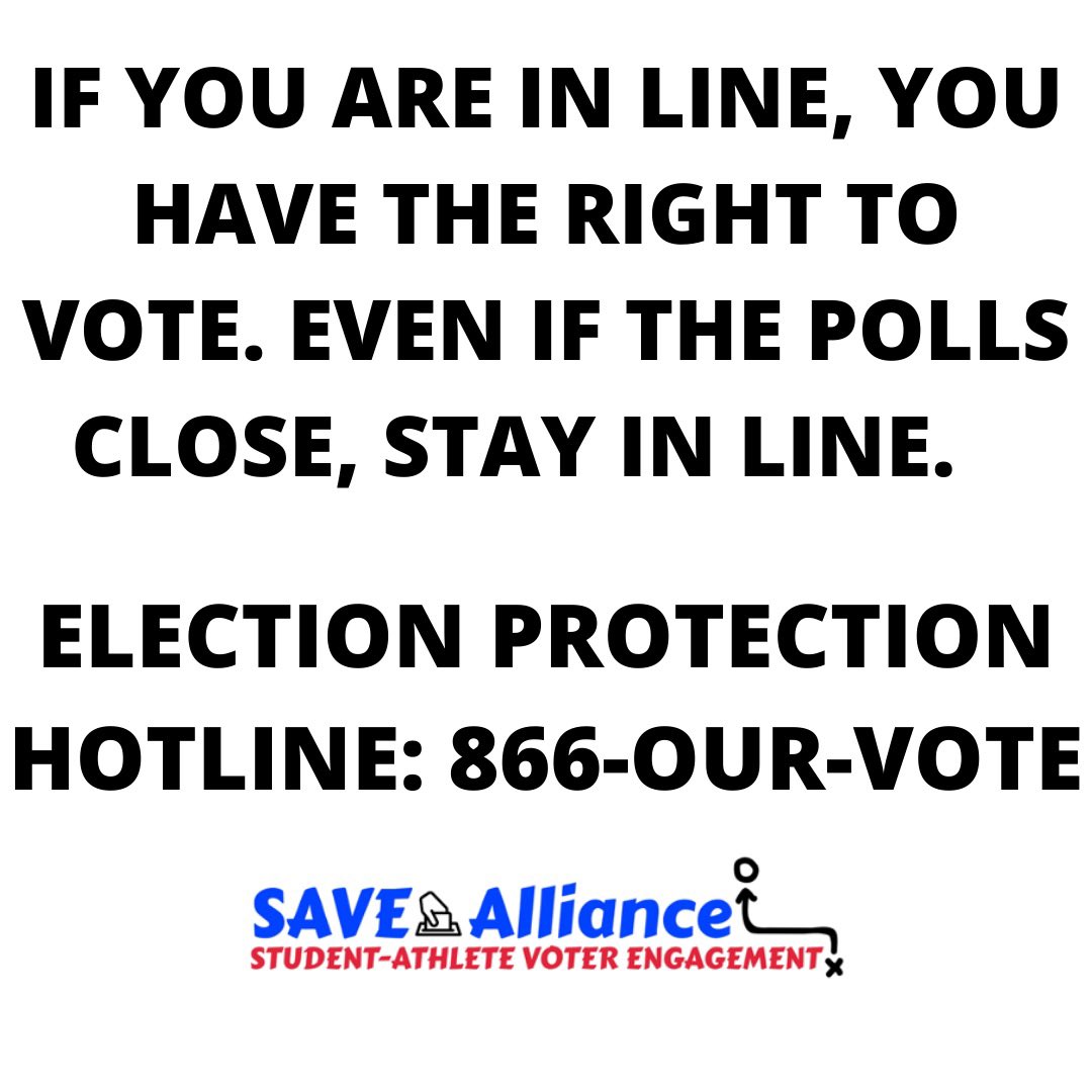  You have the right to vote If you are in line, stay in line, even if the polls close If something seems amiss, call 866-OUR-VOTE #Vote  
