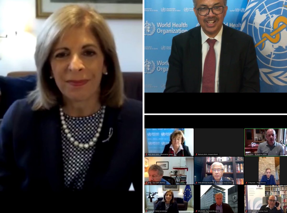 SKyriakidesEU's tweet photo. Speaking to @WHO ACT-A Facilitation Council ➡️ safe &amp; effective #COVID19 tests, treatments and vaccines for all requires a 🌍 effort.  

👉No one will be safe until we are all safe. All should come on board to do whatever they can to support this work #StrongerTogether https://t.co/uN70O4R7MC