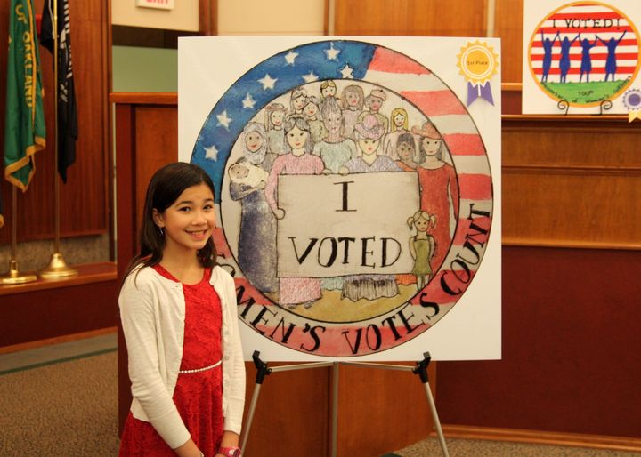 rjoseph852's tweet photo. Oakland County voters get this awesome "I Voted" sticker by @bcs_cobras student, Charlisa, recognizing the 100th anniversary of women's suffrage. Please retweet a sticker selfie. Thanks for voting! @BirminghamPS @gmixon35 @Omar_S_Hakim @APJHill @RoyBPS @WonderTeach @nancyflanagan https://t.co/5irkcqNVKq