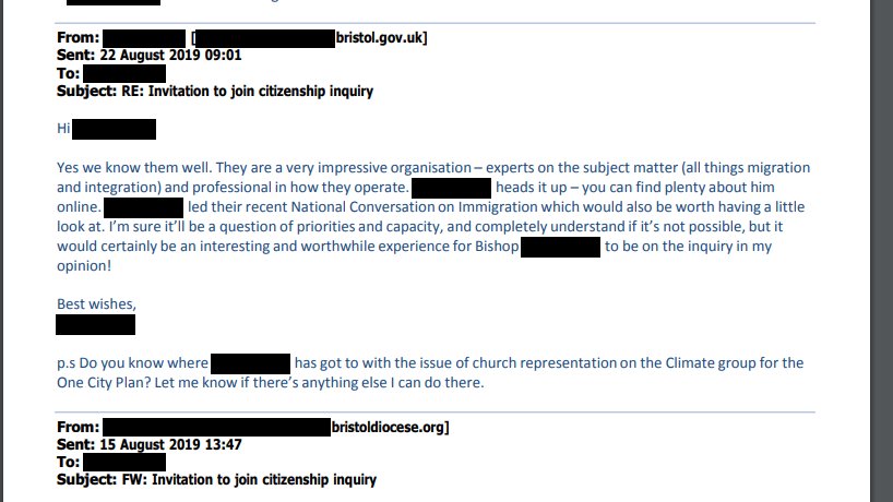 Here they issue an invitation to the Bristol Diocese to join the One City Plan Climate group... I guess because of their knowledge of what to do with big floods.