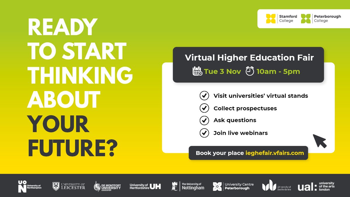 The Virtual Higher Education Fair is happening today! 
Get involved! 🙌🏼 
ieghefair.vfairs.com