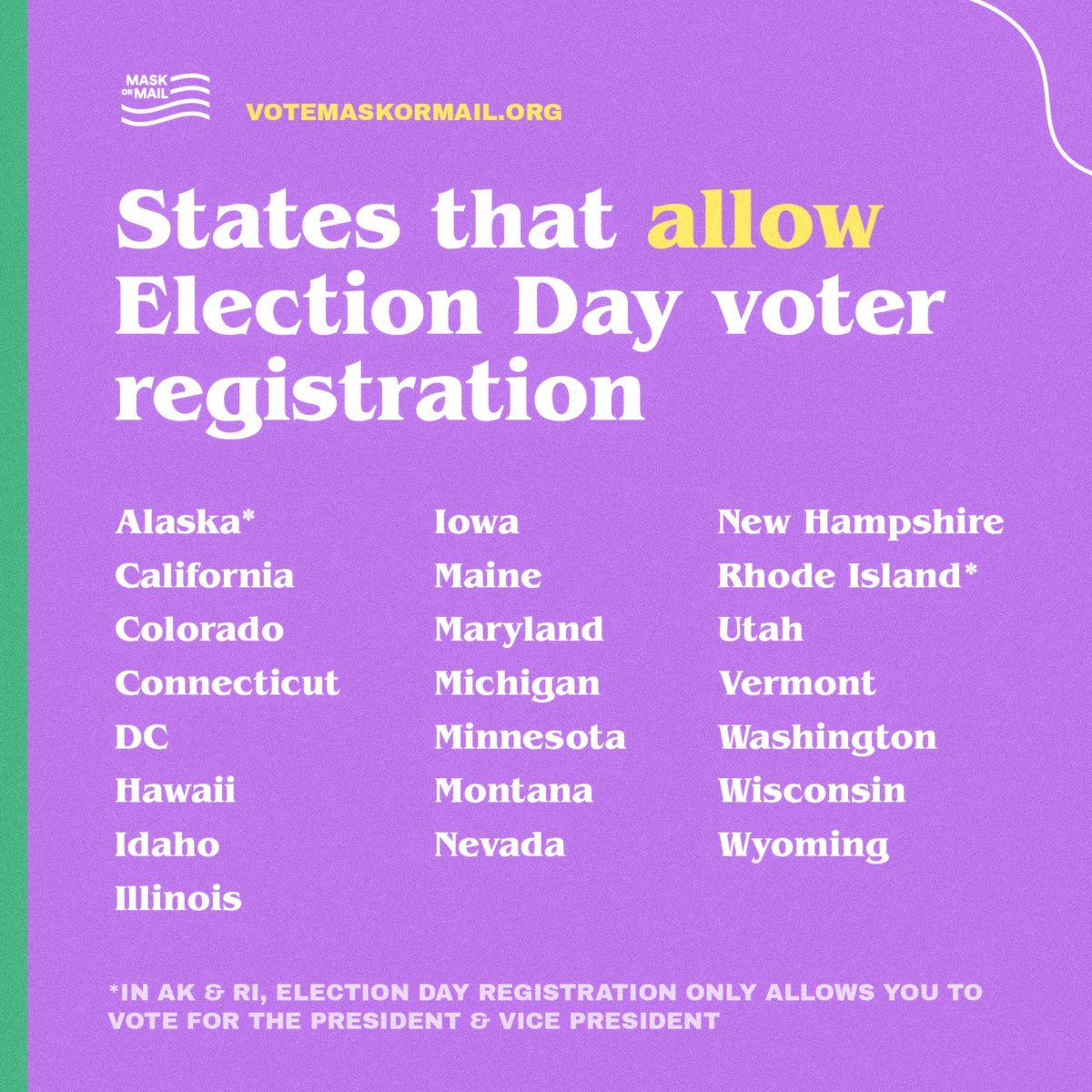 iwillharness's tweet photo. ⭐ WAKE UP, IT'S ELECTION DAY! ⭐
Today is the last day to vote! Check out our guide to get some more info on what to expect, what rights you have, and if your state allows same-day voter registration. Let's get out there and vote, vote, VOTE! 🗳️ #EveryVoteCounts #MaskOrMail https://t.co/OxiP1WTyL9
