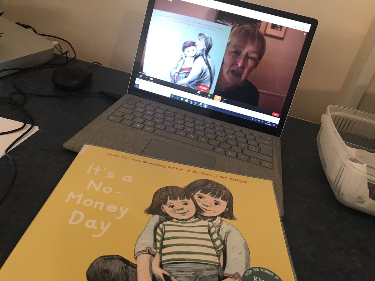 MandiB_'s tweet photo. Wonderful opportunity to hear @ABagForKatie talk about the process of writing and illustrating the powerful and emotive book #ItsANoMoneyDay as part of @ASCELUK #ASCELWOW20 #parentslove #foodbank #ordinarypeople #UsingBooksForEmotionalUnderstanding https://t.co/TQ6vXRHQzM