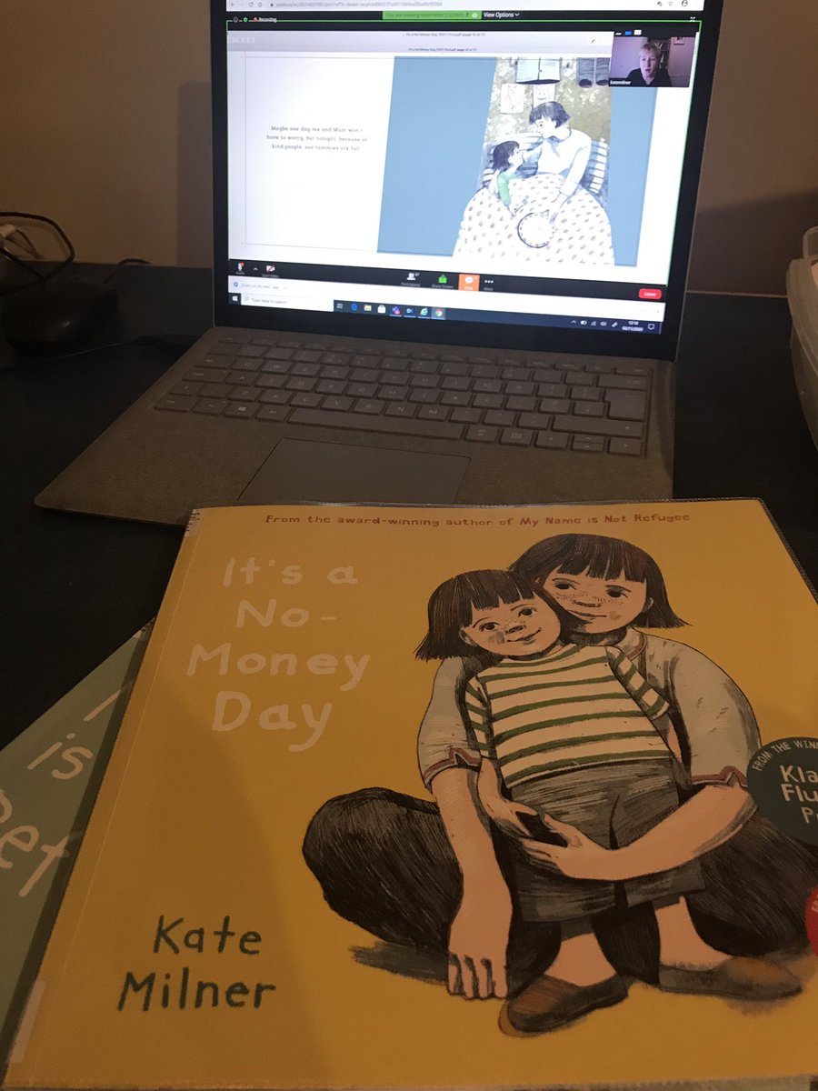 MandiB_'s tweet photo. Wonderful opportunity to hear @ABagForKatie talk about the process of writing and illustrating the powerful and emotive book #ItsANoMoneyDay as part of @ASCELUK #ASCELWOW20 #parentslove #foodbank #ordinarypeople #UsingBooksForEmotionalUnderstanding https://t.co/TQ6vXRHQzM