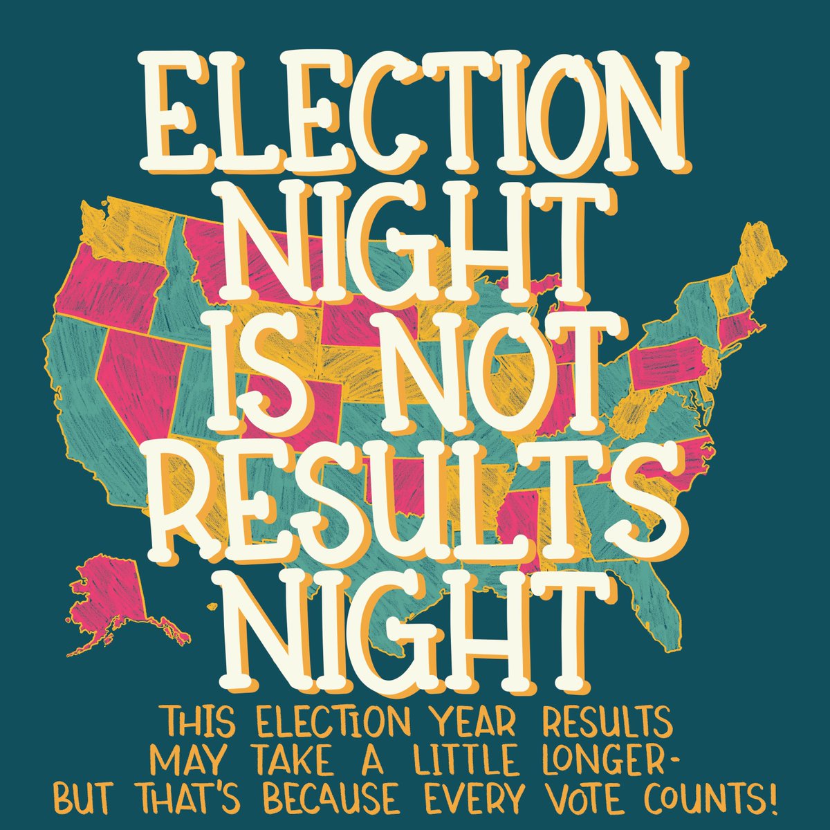 As we near 7 p.m. poll closing, keep in mind that Election Day is NOT results day. These results may take longer due to the several avenues used this year to vote. Democracy takes time and we need every vote to count!