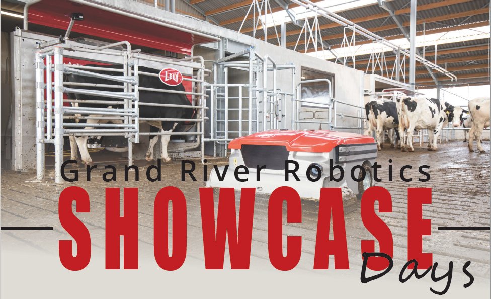 GRRobotics's tweet photo. You’re invited to our #GrandRiverRobotics Showcase Days! Featuring a townhall meeting and farm tours Nov 17, 18, 24 &amp; 25th.
Space is limited, register today at https://t.co/wEUGkTQFHM.
Physical distancing measures are in place, face masks &amp; hand sanitizer provided. #ontag #dairy https://t.co/7g6h6tS6AJ