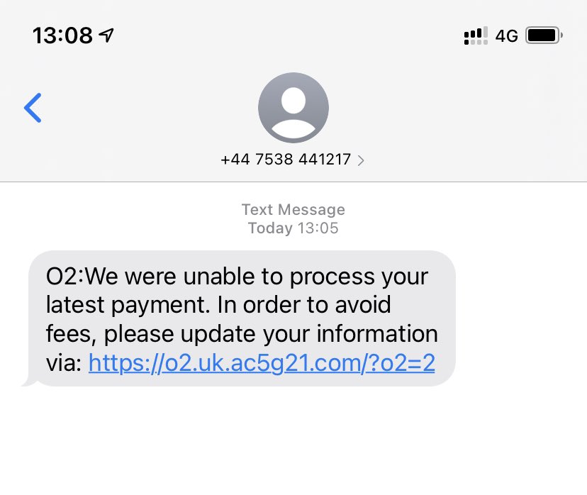 fairky's tweet photo. @O2 I have just received this text message. I assume it is a scam and not official. https://t.co/TpEaUAaOM3