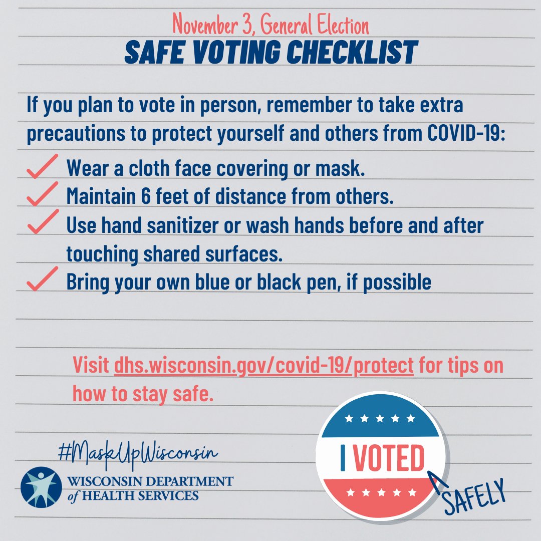 GovEvers's tweet photo. The polls are open, Wisconsin! If you are voting in-person today, please be patient, be kind, and take pre-cautions to keep you and others healthy and safe. You can get in line to vote until 8 pm. Let’s have a great election folks! https://t.co/gWCdUQG3Sg