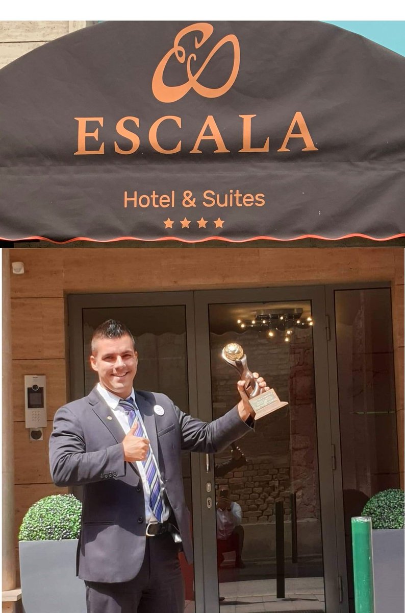 EscalaBudapest's tweet photo. Team ESCALA Budapest  received a nice present this morning 😍 “Hungary’s Leading Serviced Apartments” trophy 2020 from World Travel Awards 🏆

#EscalaBudapest @WTravelAwards https://t.co/b0a9KTvWmF