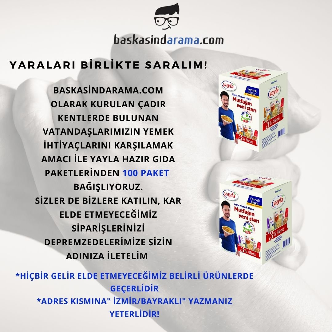 Sizler de destek olmak ve daha gazla kişiye erişmemizi sağlamak amacıyla bağış kampanyamıza katkıda bulunabilirsiniz.
#Yanındayızİzmir