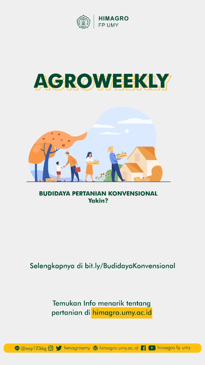 [AGROWEEKLY]

Dunia pertanian diwarnai oleh beragam gejolak isu terkait dengan pembangunan menuju masa depan yang tentunya kadang masih abu-abu.

(Selengkapnya di bit.ly/BudidayaKonven…)

#HIMAGROUMY
#MudaBerkarya
#Agroweekly

007/ILM/03/XI/2020