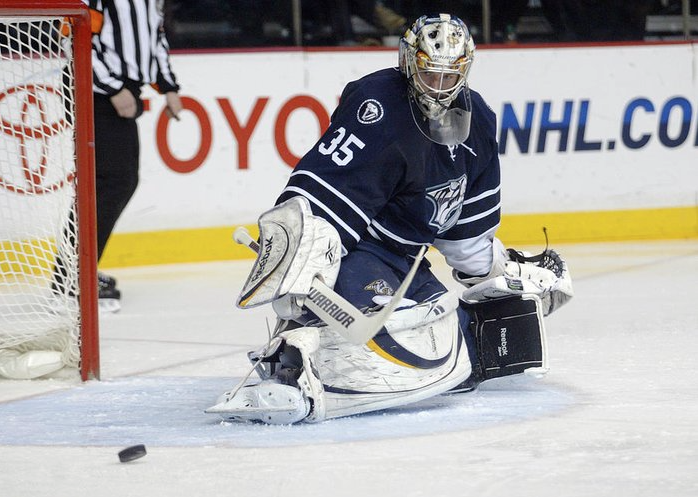 PredsAlmanac's tweet image. #OTD in #Preds history (2011):
Goaltender Pekka Rinne signs a seven-year, $49 million extension with Nashville.

(pic: Don Olea)