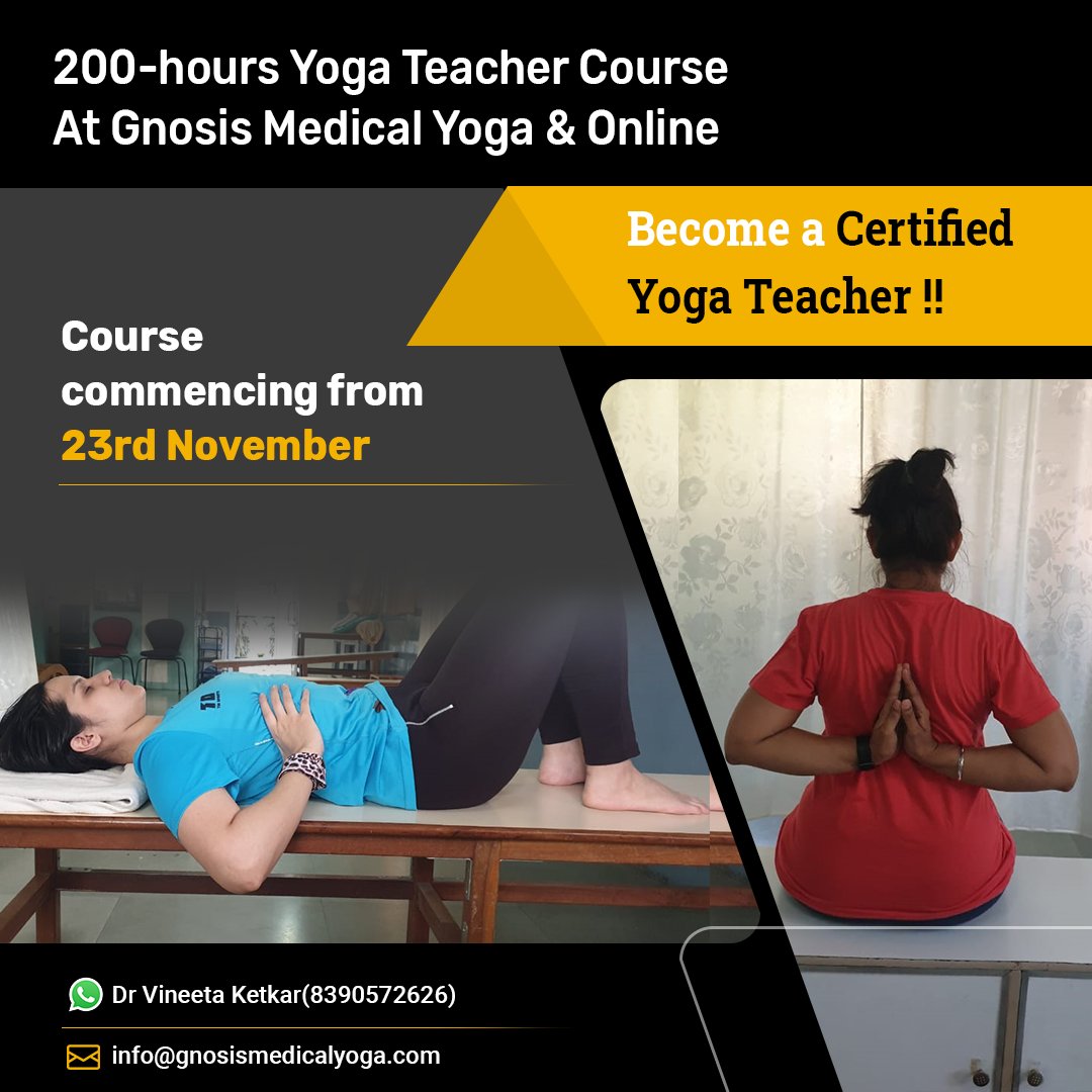 Join Medical Yoga Teacher Certificate Course (BASIC-FOUNDATION COURSE)

Course Commencing from 23rd November🔊
Visit: bit.ly/37jVoPv

#yoga #yogateaher #yogacourse #yogainspiration #yogaeveryday #medicalyoga #therapy #yogapractice #basic #beginner #2k20 #pune #gnosis