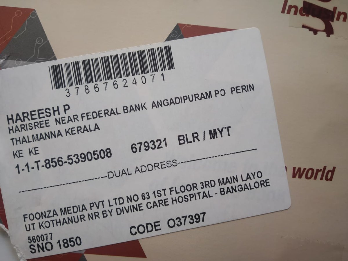 hareeshapm's tweet photo. @MyIndusIndBank Being smart is good but not during this WFH Season. @BlueDartCares Please don't choose the one you prefer over ours. 
My brand new upgrade started with a cancellation and is now delayed for at least a week since you both acted too smart🙏😟😠 https://t.co/SSG8IsYuI8