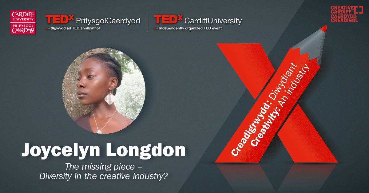 TEDxCardiffUni's tweet photo. Next up is Joycelyn Longdon (BSc 2019), the founder of @OnBlackCreative and @climateincolour.

They're exploring diversity in the creative industry and how we can support creatives of colour. #TEDxCardiffUni https://t.co/EyP9ZSCE7U