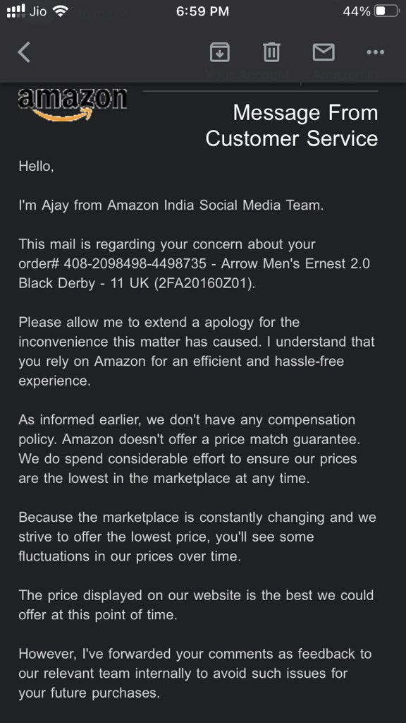 IAmAmitBhati's tweet photo. @AmazonHelp I didn’t get any call its already 24 hours

Also now you weasel out https://t.co/zMWaNsNGOl