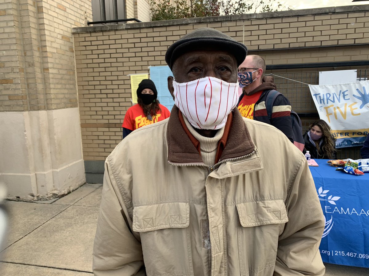 John Shields, 90, said he stood in line for an hour and a half this morning.“I was determined to vote today. I‘be been voting since 1948. I’m voting to save America.”