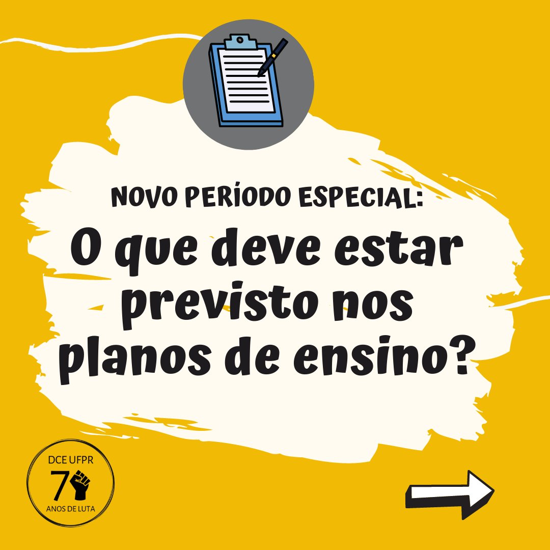 ufprdce's tweet photo. 🚨 ATENÇÃO, ESTUDANTES!

📄 Nos planos de ensino devem estar previstos: 
• Objetivos;
• Desdobramento da área de conhecimento em unidades;
• Procedimentos didáticos
• Bibliografia;
• Plataforma utilizada;
• Materiais didáticos;
• Formas de avaliação e presença https://t.co/XTXciCGvix