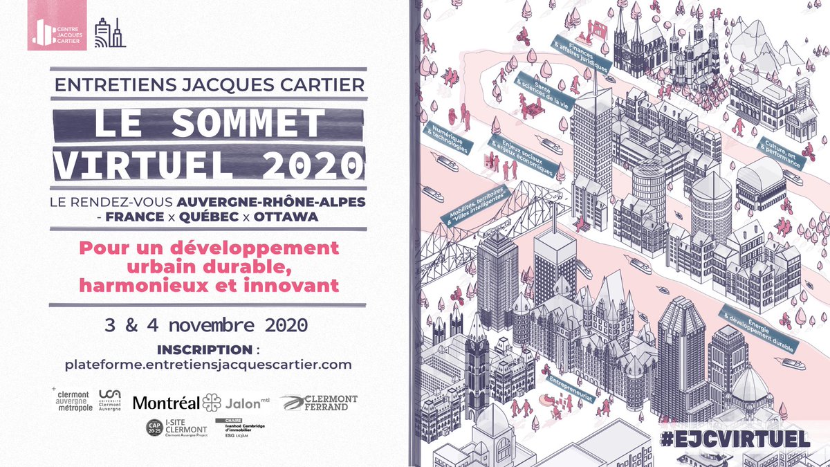 j_simon63's tweet photo. #EJCVirtuel 

🗓️[J-1] Mardi 4 novembre, de 15h à 18h 
Pour un développement urbain, durable, harmonieux et innovant : accélérer la nécessaire transformation vers des mobilités durables @ClermontFd @ClrmntMetropole @UCAuvergne @Centre_JCartier 

👉RDV sur : https://t.co/RN9HswIz6t https://t.co/E99cPUDYc4