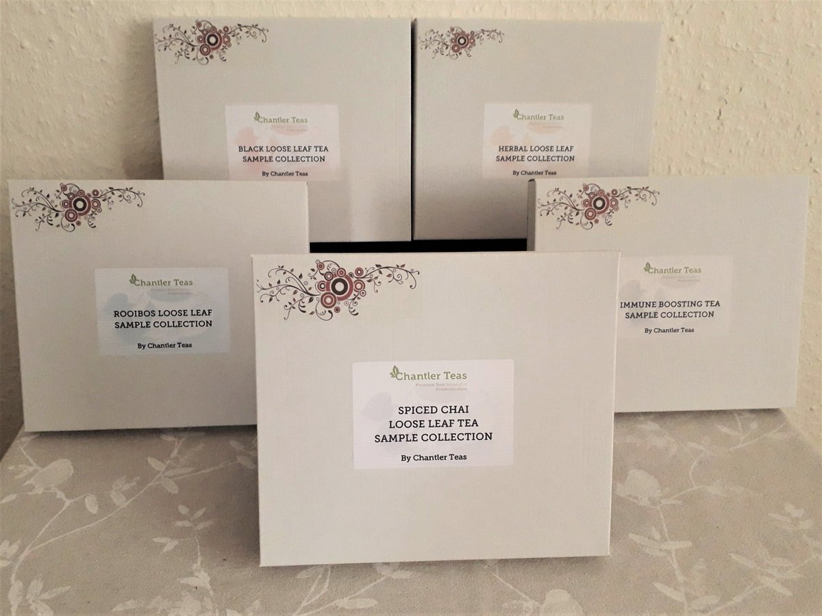chantlerteas's tweet photo. Can't decide which tea you would like to try? We have a wide selection of tea sample sets. See https://t.co/KHYVwqtZu4 for more details
#TeaHour #findyourfavourite #smallbizhour #Christmas2020  #sbswinnershour #rooibostea #spicedchai #greentea #blacktea https://t.co/kjNIJftsWe