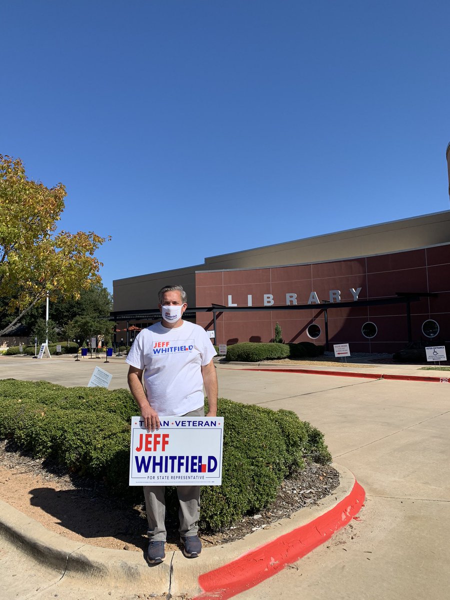 JeffWhitfieldTX's tweet photo. It’s a beautiful day to go vote! Polls close in less than 7 hours!  #Vote2020 https://t.co/kLaWyPfm3W