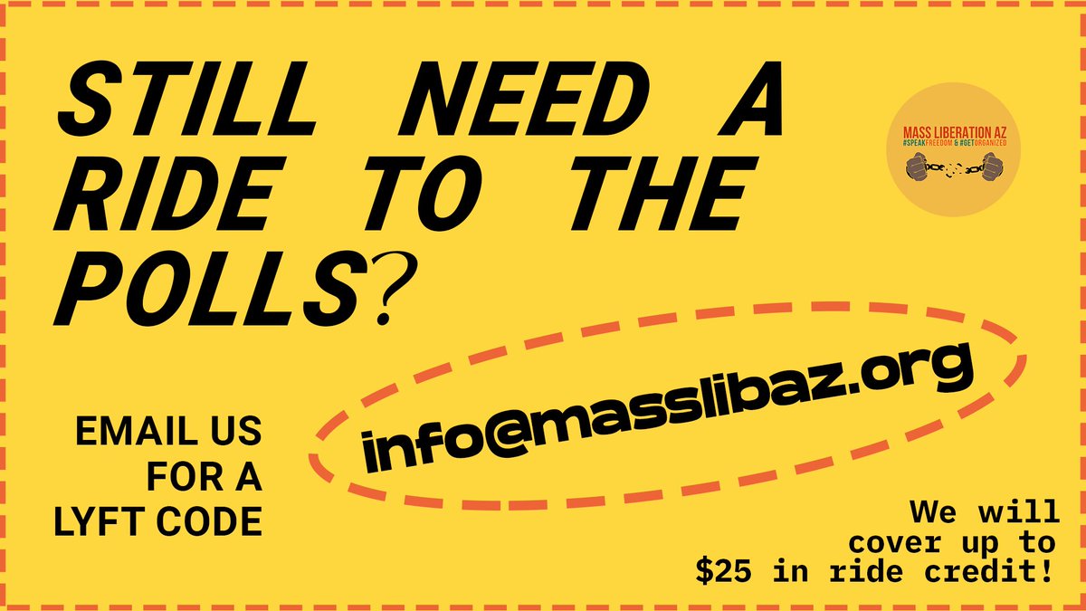 masslibaz's tweet photo. UPDATED #lyftcode
LIKE, RETWEET

Today’s the day 🗳! 

The polls opened at 6AM &amp; close at 7PM. If you need a 🚕 to your local polling station, email info@masslibaz.org for a #lyftcode up to $25 in ride credit! 

Go #votelikeblacklivesmatter ‼️
#blackliberationismassliberation https://t.co/kDQYhASk2I