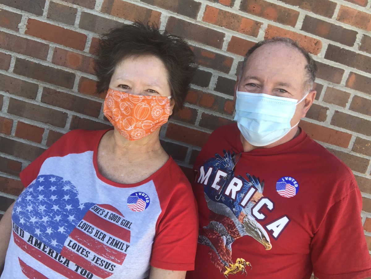 LoriRobbSmith's tweet photo. We voted!!! We were numbers 118 &amp; 119 in our little town of Clifton Hill, Missouri. We walked right in and voted. No lines and only three voting booths. God Bless America!!! @realDonaldTrump 
🇺🇸🇺🇸🇺🇸🇺🇸🇺🇸🇺🇸🇺🇸🇺🇸🇺🇸🇺🇸🇺🇸🇺🇸 #America #2020Election #KAG2020 #Trump2020 #4MoreYears https://t.co/lxmolaCWAA