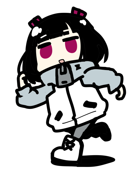 1girl solo jacket black hair white background pantyhose bangs  illustration images