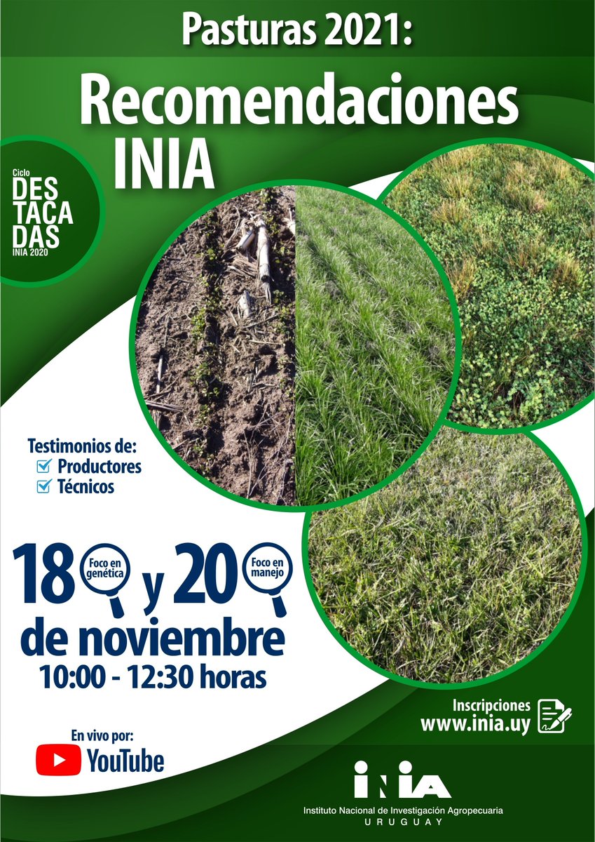 📢Se viene la jornada destacada en pasturas de <a href="/INIA_UY/">INIA URUGUAY</a>. 
No se la pierda y regístrese ya:
docs.google.com/forms/d/e/1FAI…