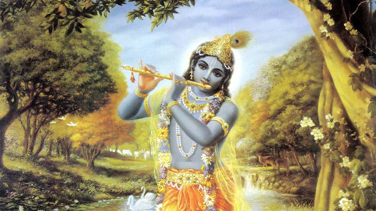 After Barbarik departs, the god Krishna, who heard the promise Barbarik made, appears before him and asks him how long it would take him to end the war if he had to. Barbarik tells Krishna it would only take him one minute. Krishna asks him how he would accomplish such a thing.