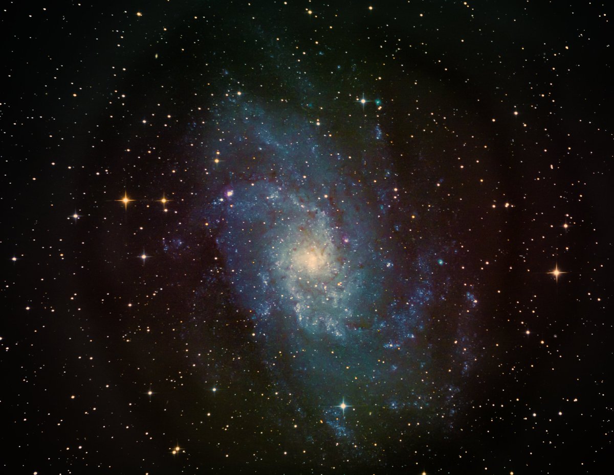 I'm just gonna thread the rest of these...I didn't wanna keep tagging the original folks. Here's Messier 33, the Triangulum galaxy! Well, one of my earliest efforts at it, anyhow. Turns out I made a mistake in the processing that I hope to fix next go-round.