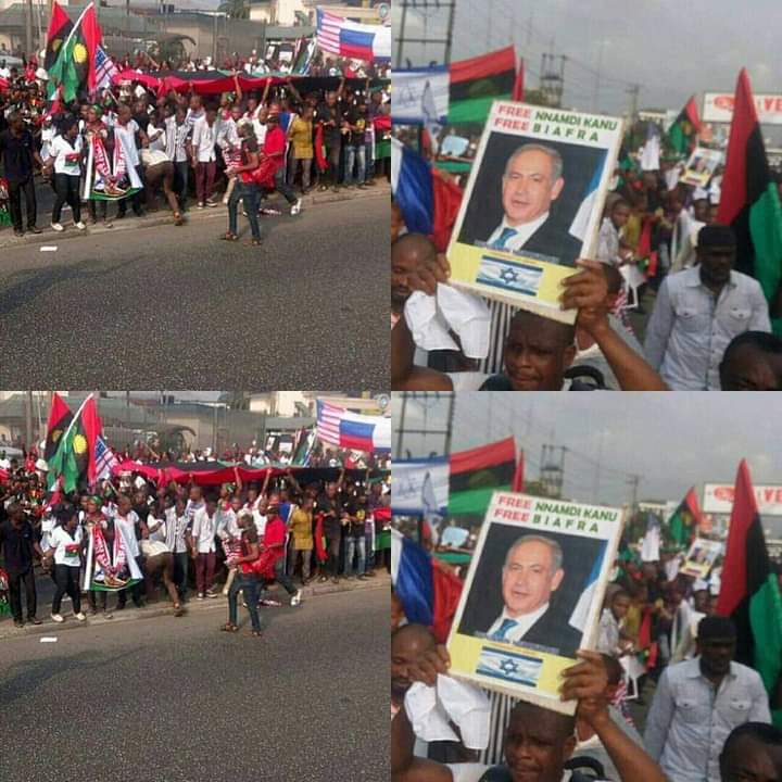 ChukzEgwuatu's tweet photo. @realDonaldTrump @realDonaldTrump

THESE ARE BIAFRANS, SEEKING FOR FREEDOM OUT FROM NIGERIA, THEY CELEBRATE AND JUBILATES AHEAD OF #DONALD_TRUMPS VICTORY.
please take note Sir, we have been doing this since last previous #USElections 

@Mike_Pence 
@SecPompeo 
@VP 
@USinNigeria 
@MaziNnamdiKanu https://t.co/suTnZn6poC