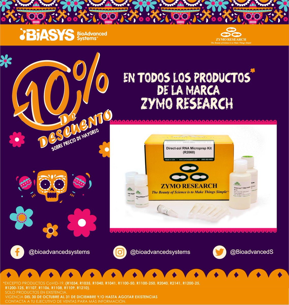 BioadvancedS's tweet image. Celebra nuestras tradiciones con Nuestras 🚨🚨PROMOCIONES🚨🚨  del Més de Noviembre 💀💀🧬🧬 #diadecuertos #biasys #bioadvancedsystems #biologiamolecular #biologia #cdmx