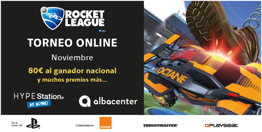 ¡Este fin de semana vuelven los torneos de HYPE Station! 

Pon apunto tu coche porque jugamos al #RocketLeague este viernes quemaremos ruedas 🔥 

¡Inscríbete ya y participa! battlefy.com/hype-station/t…

#Albacenter #Albacetemola