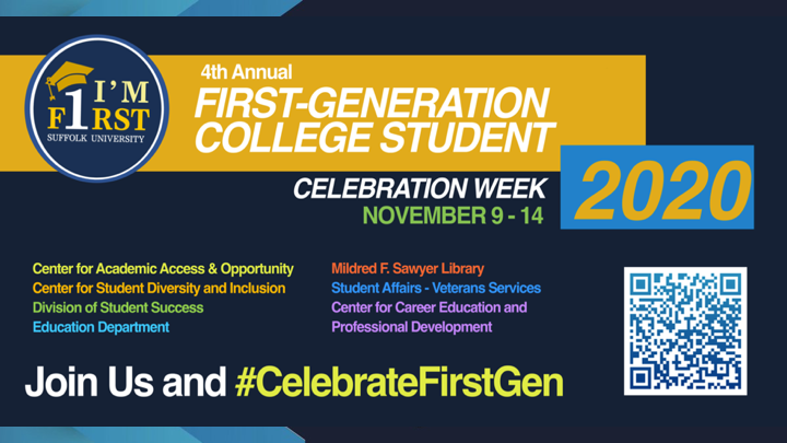 SU_FirstGenEdEq's tweet photo. Join us to #CelebrateFirstGen at #SuffolkU. For the full list of events check out: https://t.co/91zei7kzRt @SUDiversity @SuffolkCLAS @SawLib @SUcareerdevelop @FirstgenCenter @ImFirstGen @COETalk https://t.co/a5Q1mWFRFV