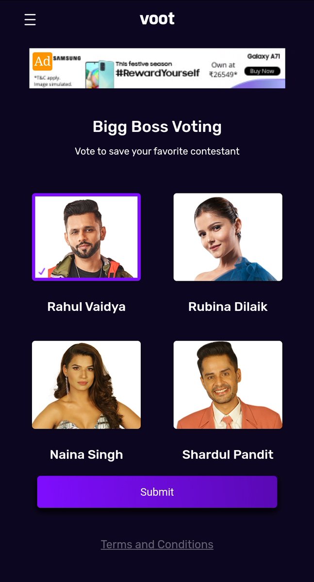 TeamRahulVaidya's tweet photo. #RahulArmy as you all know that @rahulvaidya23 is nominated this week so please go to https://t.co/AedNAGCwp0 and vote for him now. 👍

Just remember that only 1 vote will count from 1 ID in 24 hrs so try to vote from multiple accounts. #BB14 #RahulVaidya https://t.co/PUdqnDjZ18