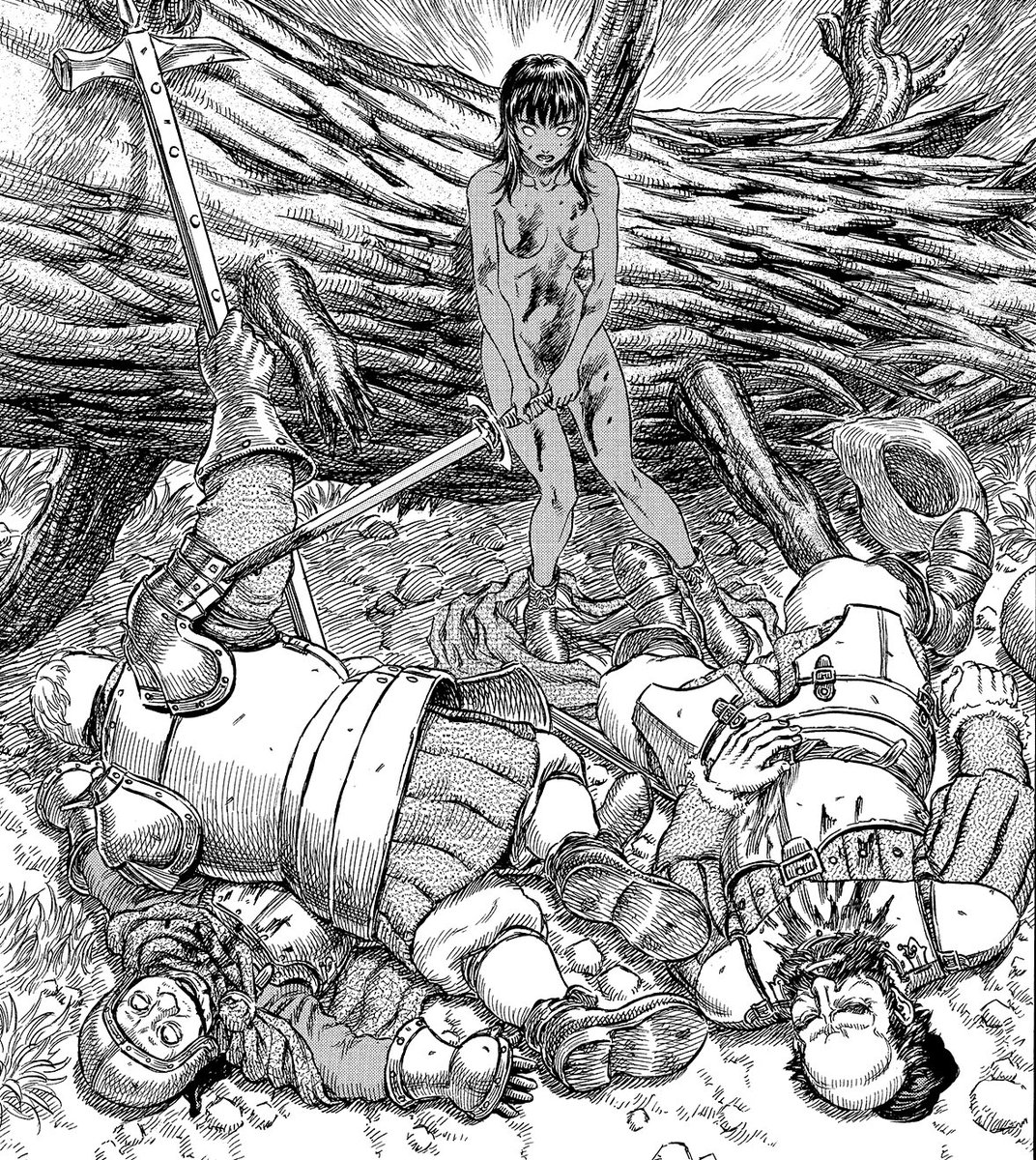 C’est donc une preuve formelle de la représentation et de l’envie de la femme de devenir libre de toute contrainte masculine ou sociétal. Casca combat les hommes se croyant supérieur à coup d’épées et leur fait ravaler leur fierté.