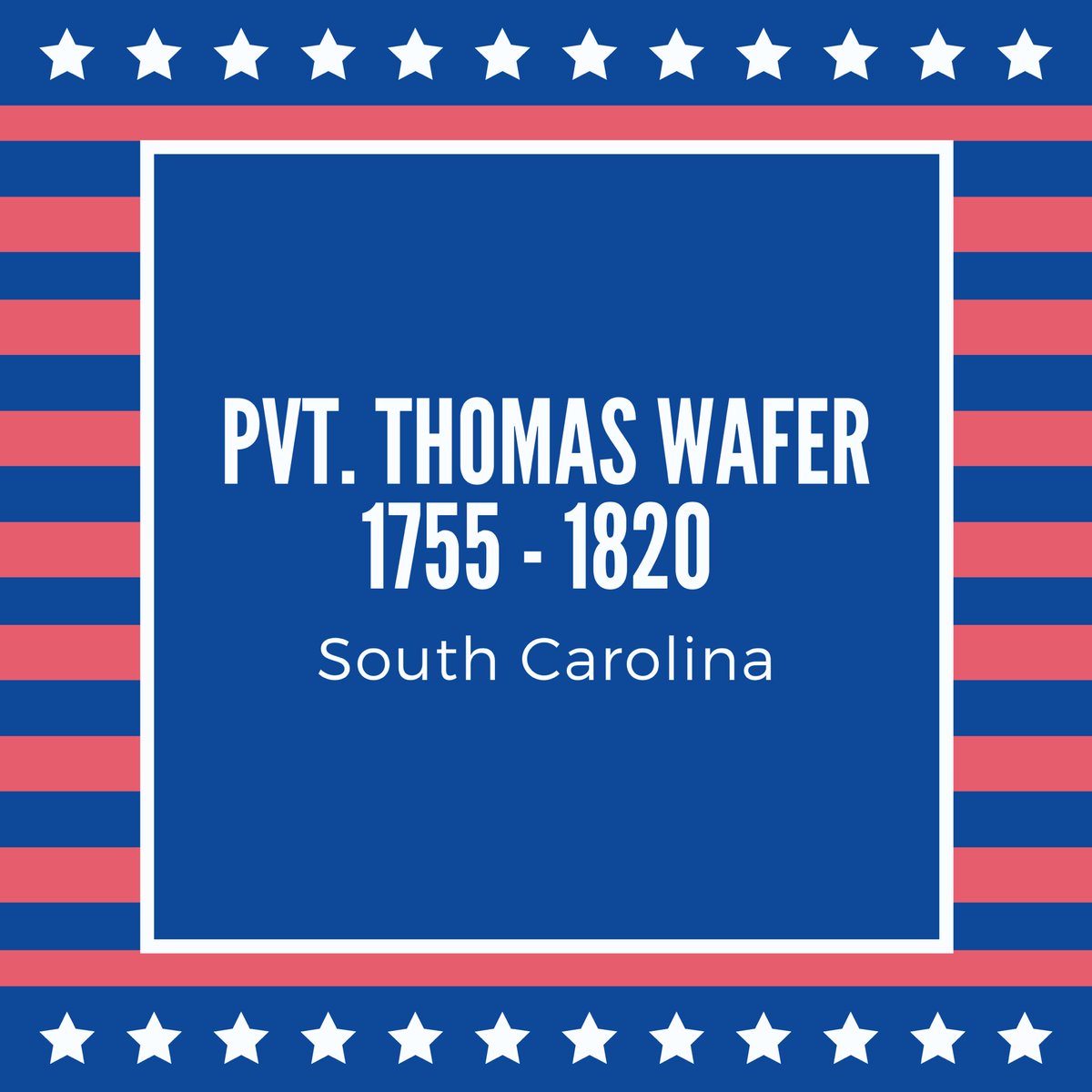 asharperyou's tweet photo. Thomas Wafer was my 5th Great-Grandfather who, at 20 years old, joined a ragtag group of militia men in SC. They fought and defeated an outnumbered, better trained army to earn their freedom. Go exercise that freedom that he risked everything for today and vote! #vote #freedom https://t.co/1i13obe45c