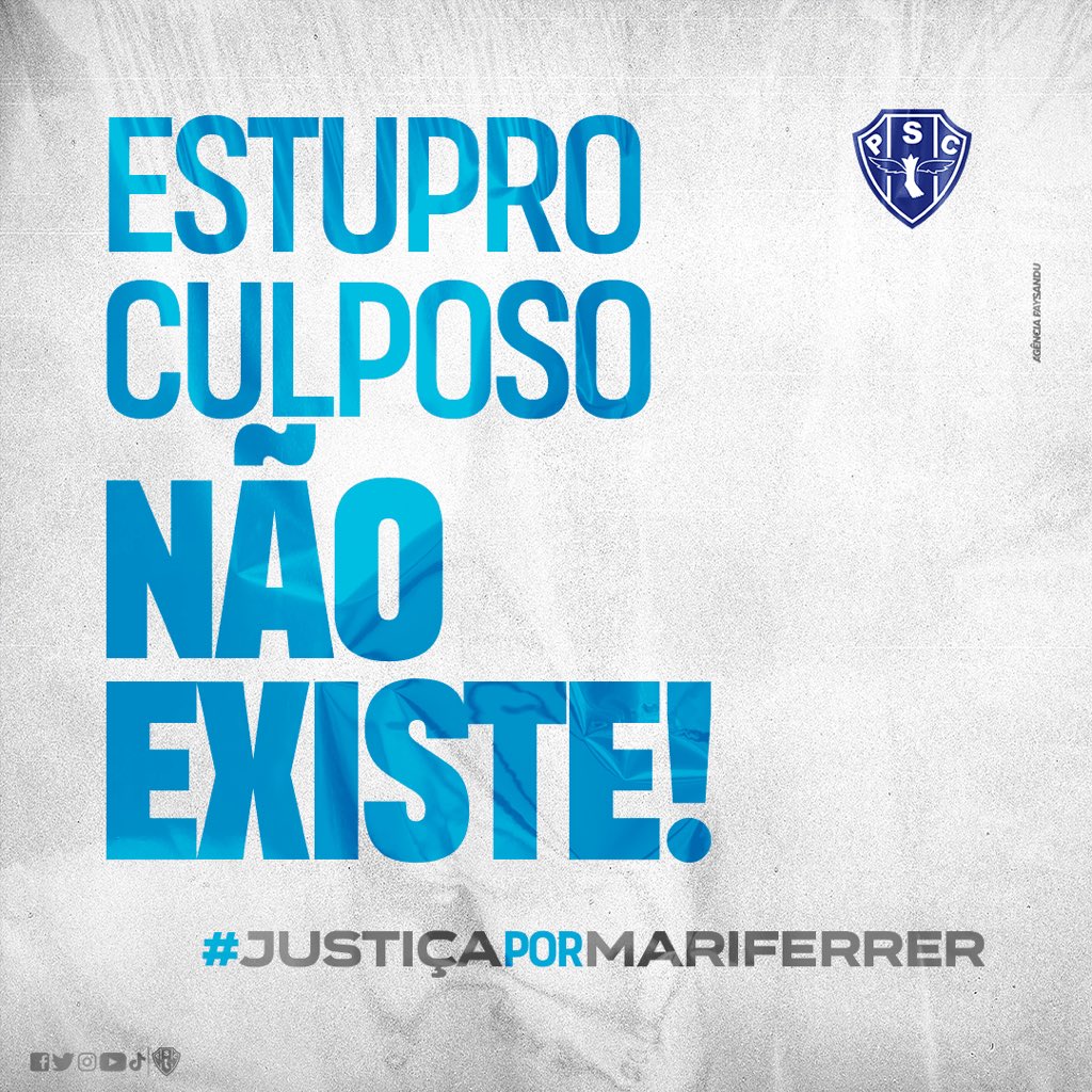 Estupro sempre será estupro! Crime é crime! Não é não!

Pelo fim da violência contra a mulher. Por Mari Ferrer, por Jennyfer Martins (x.com/paysandu/statu…) e por todas as mulheres.

#JustiçaPorMariFerrer #JustiçaPorTodas
