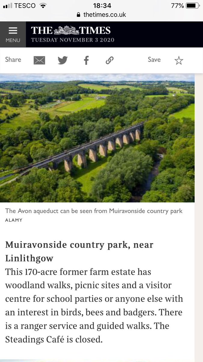 I was pretty chuffed to have had Muiravonside featured in the <a href="/thetimes/">The Times and The Sunday Times</a> at the weekend as one of the five best Country Parks in Scotland. #muiravonsidecountrypark #countrysideranger #times #countrypark #nationalnewspaper