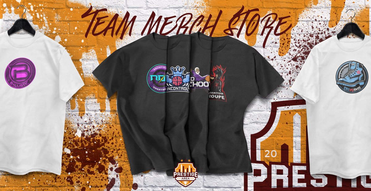 The community deserves your team's merch. Make it happen by signing up for PA today.

How it works:
While you are actively registered for tournaments with us you will have the option to sell merch in our store with 40% of the sales going in your pocket.