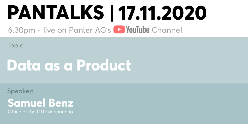 panterch's tweet photo. Last #Pantalk of #2020! #Topic: #Data as a Product with Samuel Benz from @spoud_io | don't miss the #livestream on Nov. 11, at 6.30pm! #tuneIn https://t.co/Xt1i6V4Wkr
#techtalk #zurich #panter #panterevent #livestream #pantlks2020 #pantalks #DataasaProduct https://t.co/f7R5euislt