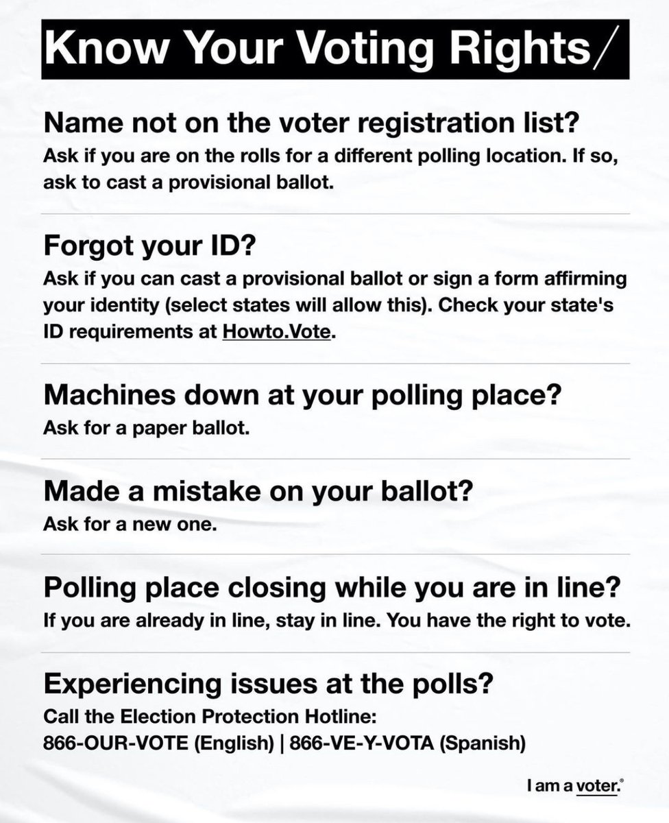 know your rights @RockTheVote @ACLU @iamavoter_