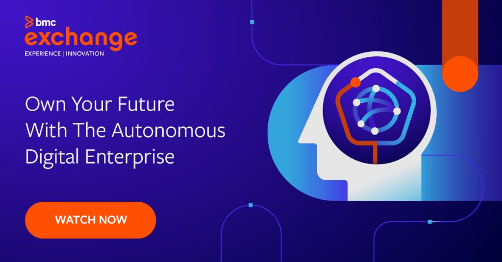 BMCSoftware's tweet photo. Stumped by the next step on your #DigitalTransformation journey? 🤔 Have no fear, #BMCExchange is here! It's not too late to register and gain on-demand access to select keynotes and sessions that will help you #OwnYourFutureWithADE: https://t.co/kvCIT86O6J https://t.co/ReBUr8OV6N
