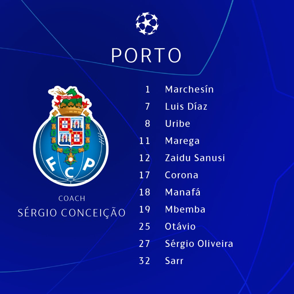 UEFAcom_fr's tweet photo. #UCL #FCPOM Compos officielles
Le joueur qui va crever l'écran, c'est _____
@OM_Officiel @FcPortofr https://t.co/aDW1y0jYlG